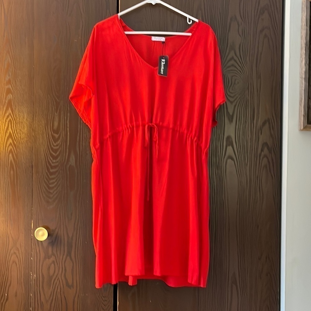 Ekouaer 100% rayón red dress. Size XXL. NWT